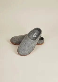 Kyrgies Best Sellers Women's Natural Sole Low Back Wool Slippers - Gray