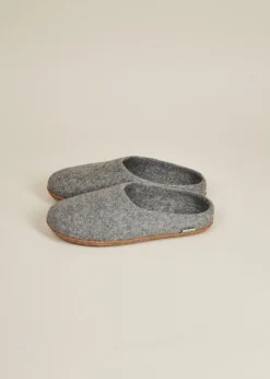 Kyrgies Best Sellers Women's Natural Sole Low Back Wool Slippers - Gray
