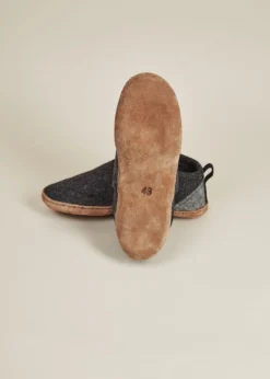 Kyrgies Women's Wool Tengries Slippers - Charcoal 14 Kyrgies Women's Wool Tengries Slippers - Charcoal