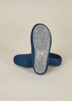 Kyrgies Women's Classic Sole Low Back Wool Slippers - Navy Best Sellers
