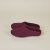 Kyrgies Women's Classic Sole Low Back Wool Slippers - Plum