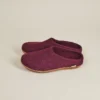 Kyrgies Women's Molded Sole Low Back Wool Slippers - Plum