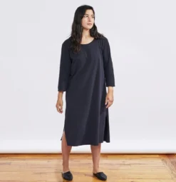 Coyuchi Pajamas + Loungewear Solstice Nightgown - Deep Graphite