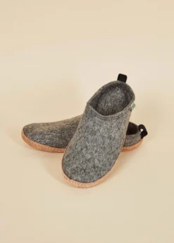 Kyrgies Women's Wool Slipper Slides - Gray Shoes