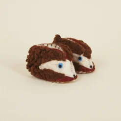 Silk Road Bazaar Wool Baby Booties - Hedgehog