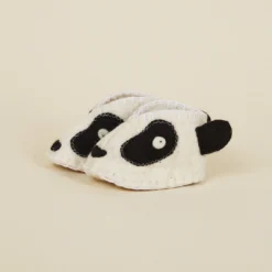 Silk Road Bazaar Wool Baby Booties - Panda