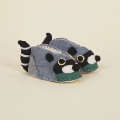 Silk Road Bazaar Kids' + Baby Wool Baby Booties - Raccoon