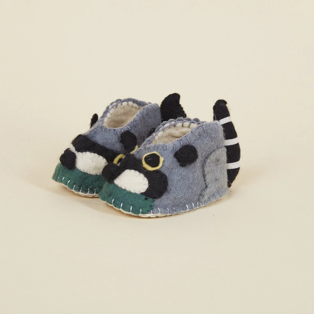 Silk Road Bazaar Kids' + Baby Wool Baby Booties - Raccoon 6 Silk Road Bazaar Kids' + Baby Wool Baby Booties - Raccoon
