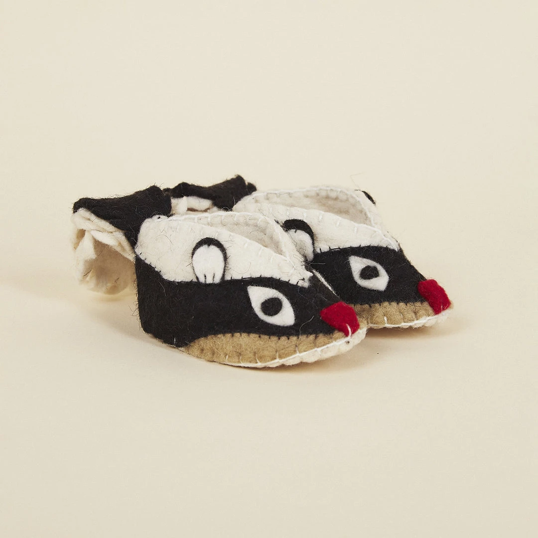 Silk Road Bazaar Wool Baby Booties - Skunk Kids' + Baby 3 Silk Road Bazaar Wool Baby Booties - Skunk Kids' + Baby