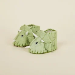 Silk Road Bazaar Wool Baby Booties - Triceratops Dinosaur Best Sellers
