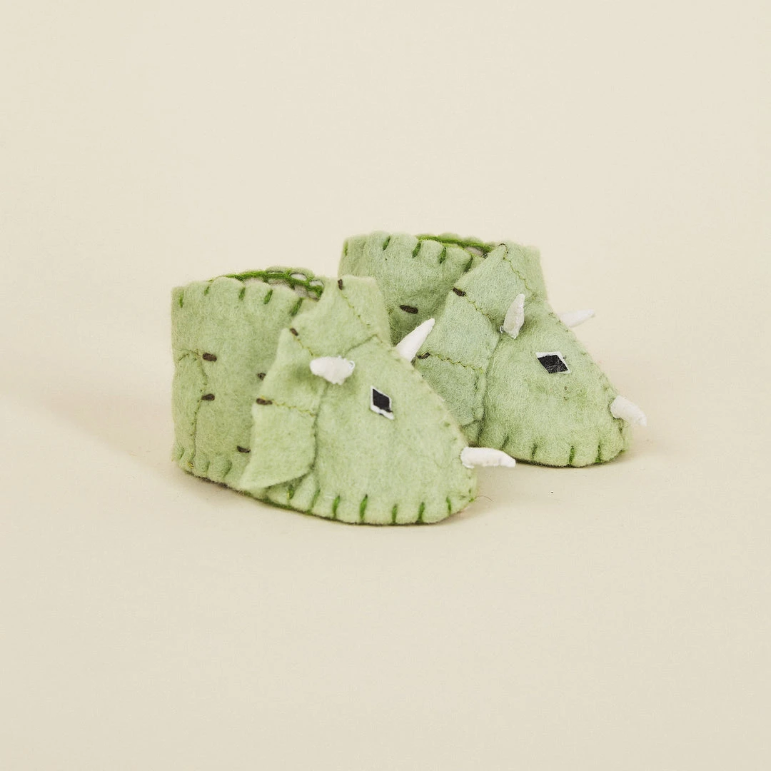 Silk Road Bazaar Wool Baby Booties - Triceratops Dinosaur Best Sellers 6 Silk Road Bazaar Wool Baby Booties - Triceratops Dinosaur Best Sellers