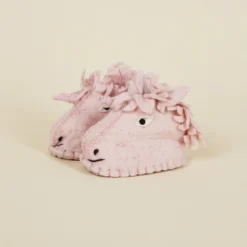 Silk Road Bazaar Wool Baby Booties - Unicorn