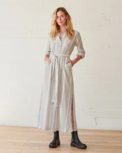 WVN Striped Shirt Maxi Dress