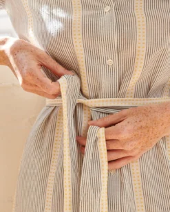 WVN Striped Shirt Maxi Dress