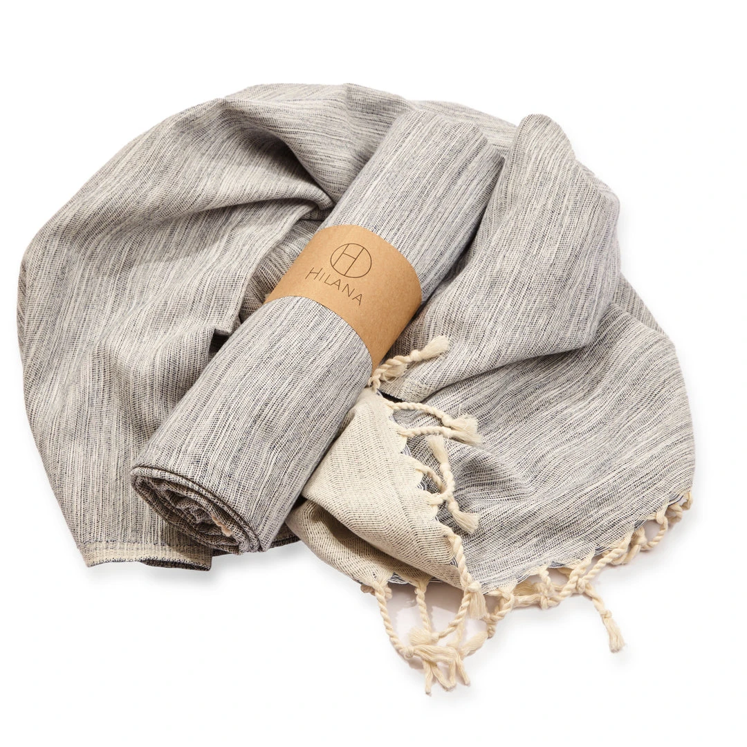 Hilana: Upcycled Cotton Yalova Upcycled Marbled Turkish Towel / Blanket - Blue 10 Hilana: Upcycled Cotton Yalova Upcycled Marbled Turkish Towel / Blanket - Blue