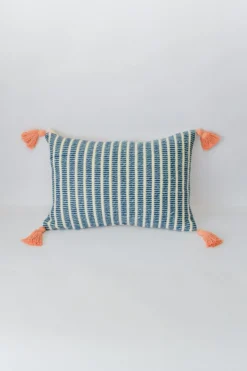 Zuahaza Home Goods JardÃn Throw Pillow Cover - Indigo + Seaglass