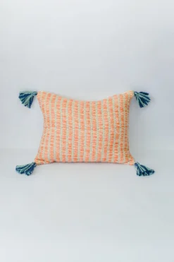 Zuahaza Home Goods Jardín Throw Pillow Cover - Seaglass + Apricot