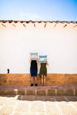 Zuahaza Salento Throw Pillow Cover - Indigo + Apricot 14 Zuahaza Salento Throw Pillow Cover - Indigo + Apricot