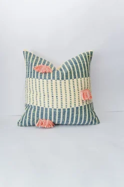 Zuahaza Salento Throw Pillow Cover - Indigo + Apricot