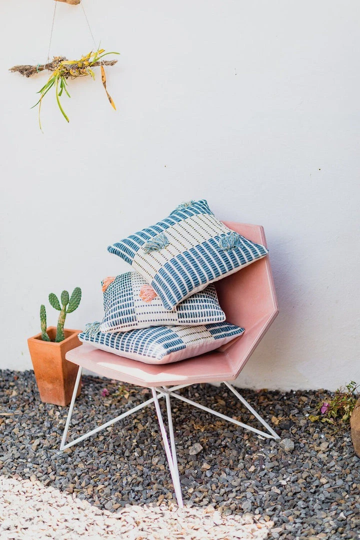 Zuahaza Salento Throw Pillow Cover - Indigo + Apricot 5 Zuahaza Salento Throw Pillow Cover - Indigo + Apricot