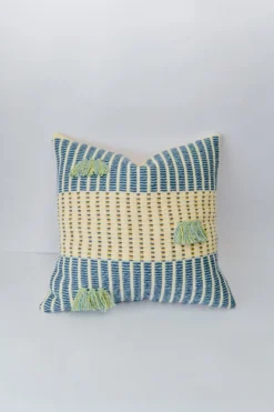 Zuahaza Salento Throw Pillow Cover - Indigo + Seaglass Handcrafted